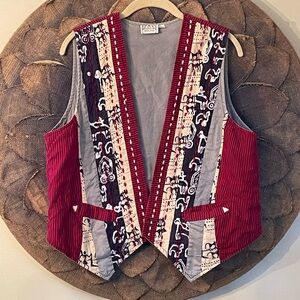 Market Place Cotton Reversible Patchwork Vest